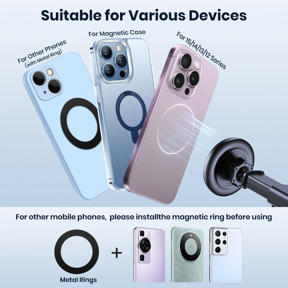TOPK MagSafe Car Phone Holder iPhone 15 Pro Max Magnetic Metal Hook Mount