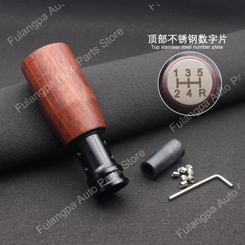 Wooden Gear Shift Knob Universal Manual Automatic 15mm Aperture 8/10/12mm