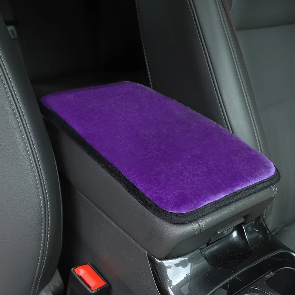 Winter Plush Car Armrest Cushion Soft Center Console Armrest Cover
