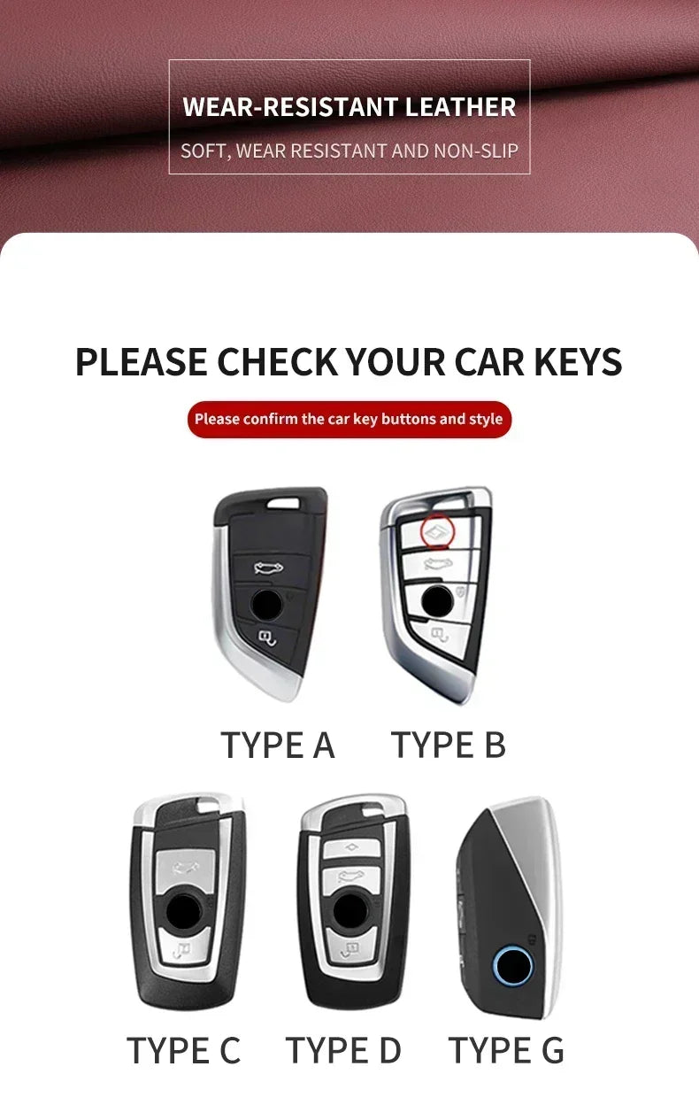 Smart Key Case Cover for BMW 1, 3, 5, 7 Series, X1, X3, X4, X5 & M Models