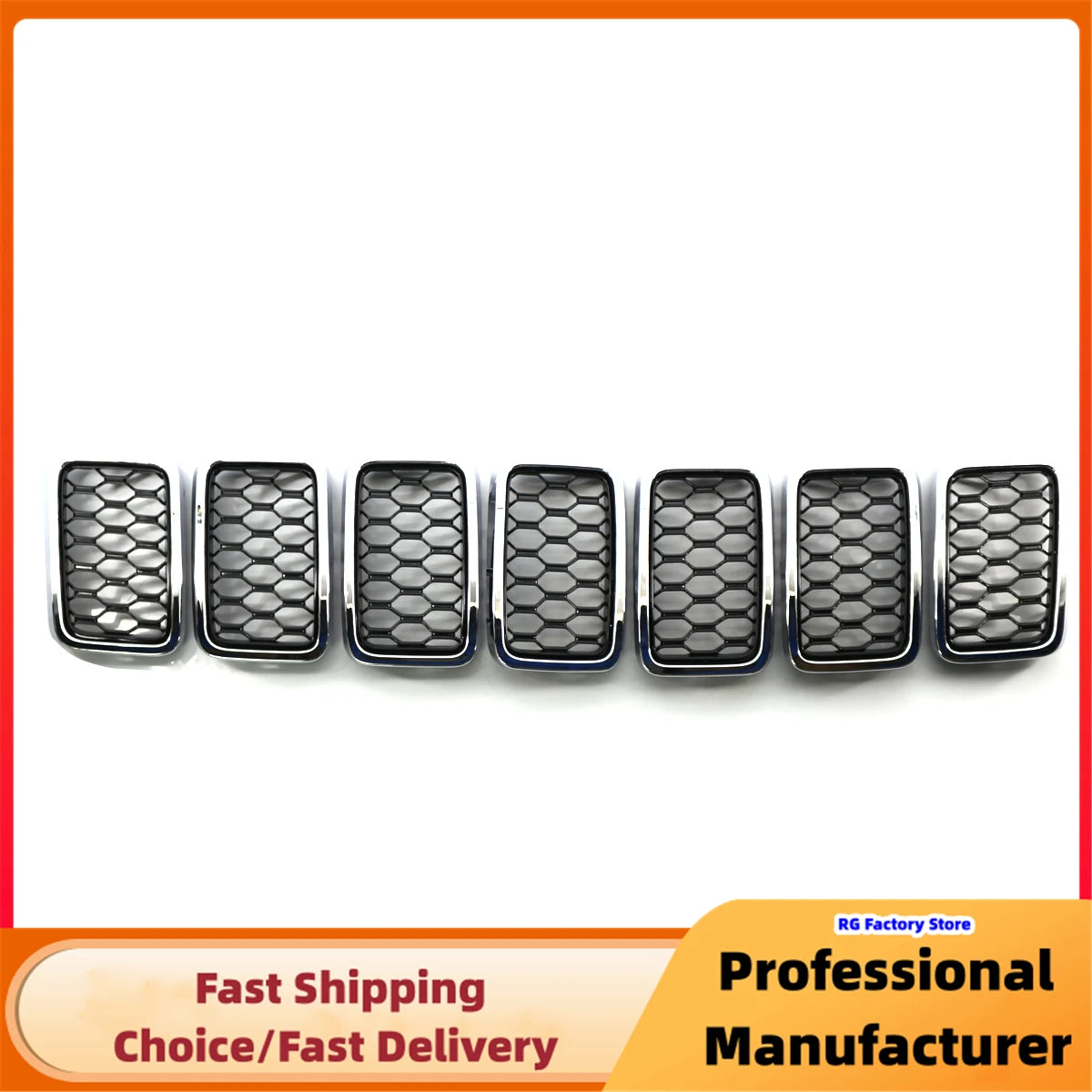 Front Honeycomb Mesh Grille Cover Trim for Jeep Grand Cherokee 2017–2021