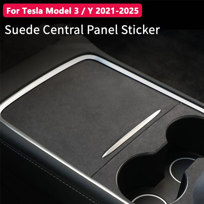 Suede Center Console Panel Cover for Tesla Model 3 Y Highland Juniper