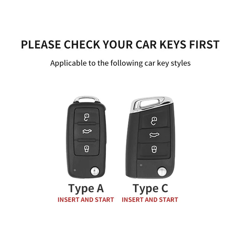 Leather Smart Key Case Cover for Volkswagen Polo, Golf 7 MK7, Tiguan Passat