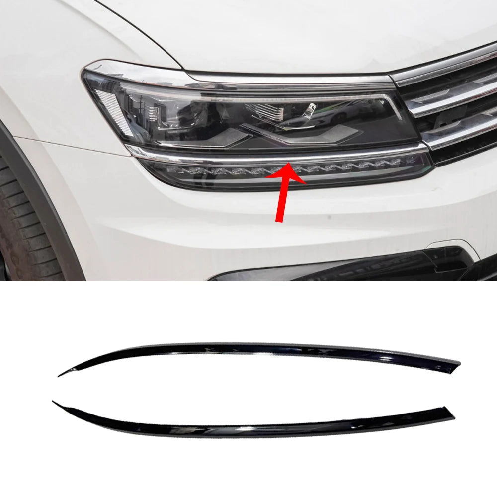 Front Bumper Grille Fog Light Black Trim For VW Tiguan MK2 R-Line 2017-2021