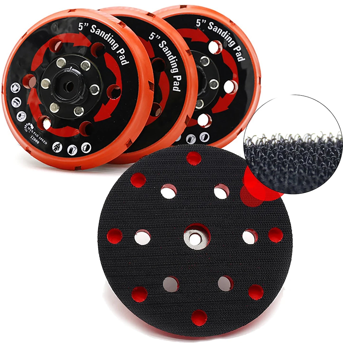 125/150mm 6 Hole DA Polisher Backing Plate Self Adhesive Sanding Pad