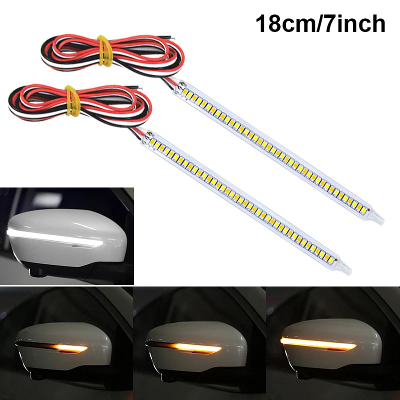SEAMETAL 12V LED Car Mirror Turn Signal Strip Flowing Light Daytime Running