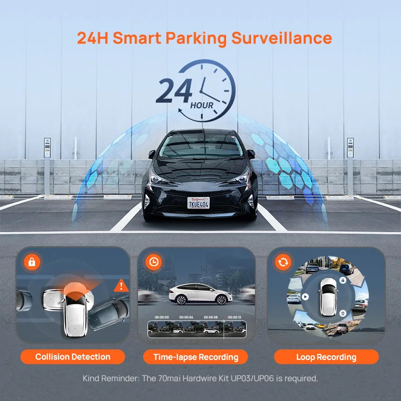 70mai S410 Rearview Mirror Dash Cam 9.35" Touch Display with Front 2K