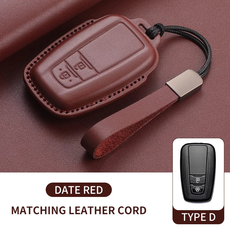 Leather Smart Key Case Cover for Toyota Prius, Camry, Corolla, Avalon, C-HR, RAV4