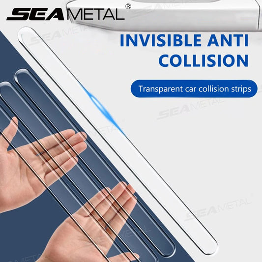 4PCS 40CM Transparent Car Door Edge & Bumper Protector Strip Anti-Scratch