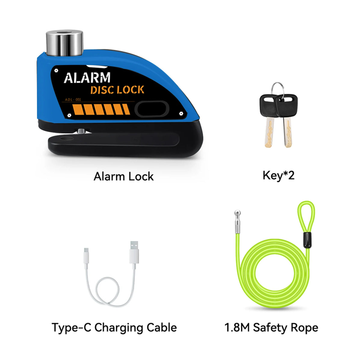 Motorcycle Alarm Disc Brake Lock 120dB Anti Theft Wheel Lock Scooter Bicycle
