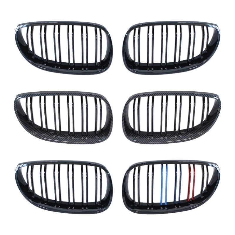 Gloss Black Double Slat Kidney Grille for BMW E60 E61 5 Series 2003–2009