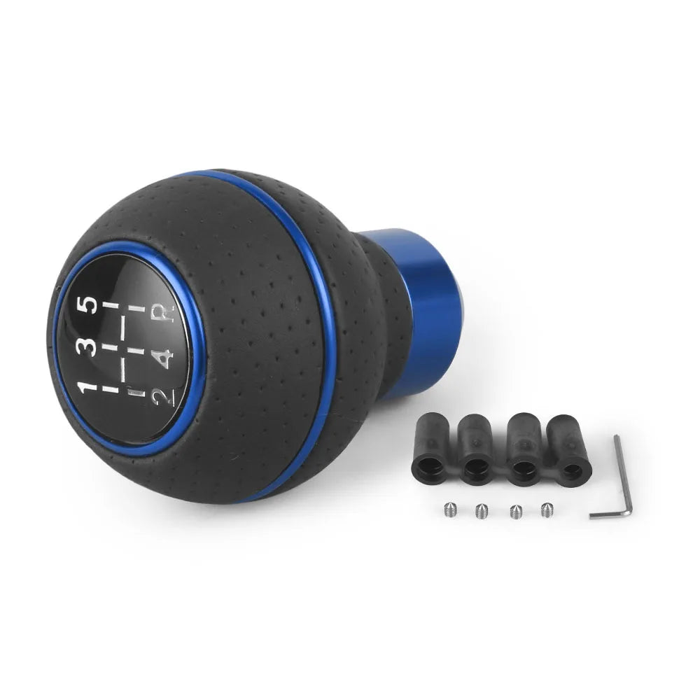 Universal 5-Speed Leather Shift Knob Gear Manual Shifter Car Lever Stick