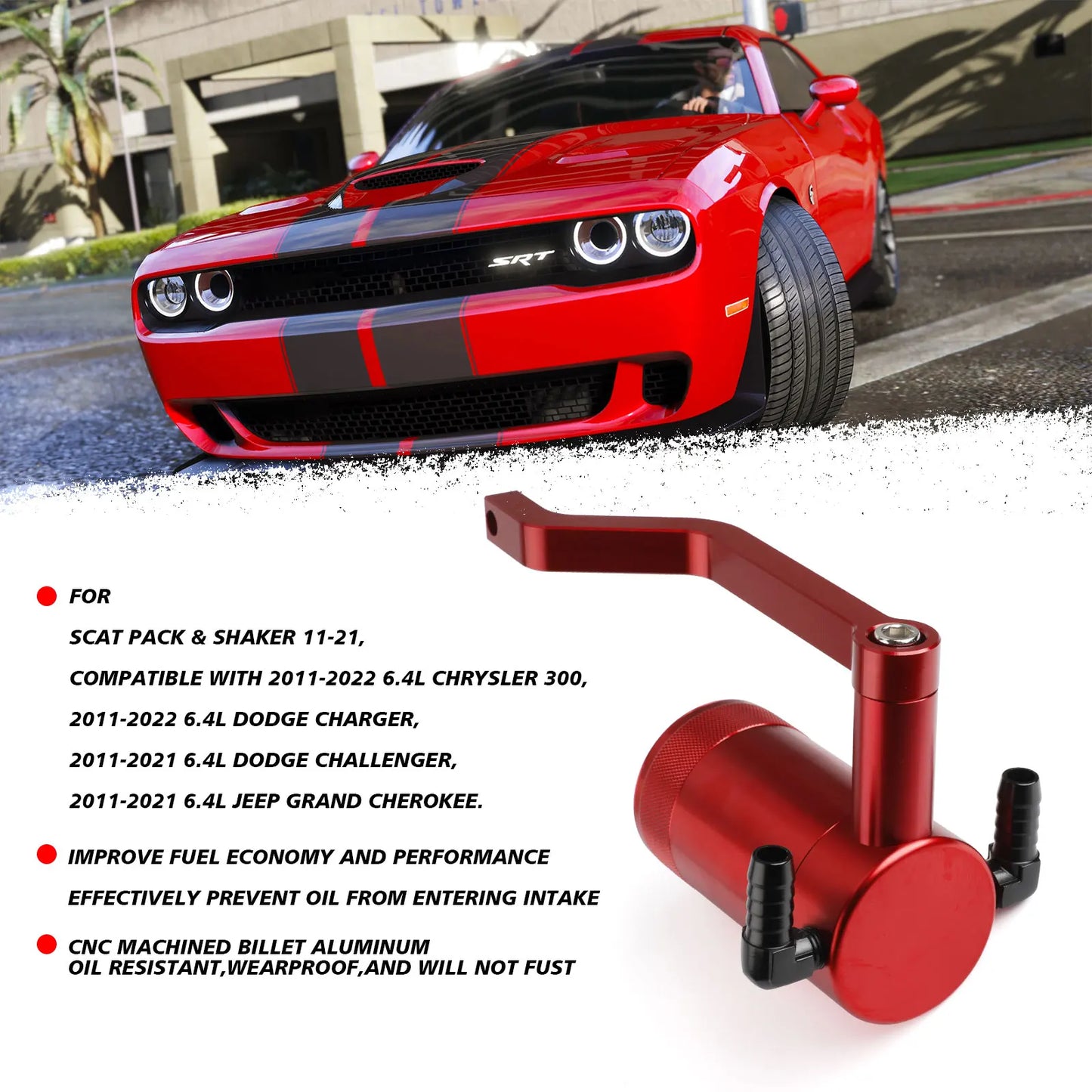 Billet Oil Catch Can with Z-Bracket for Dodge Charger Chrysler 300 2011–2021