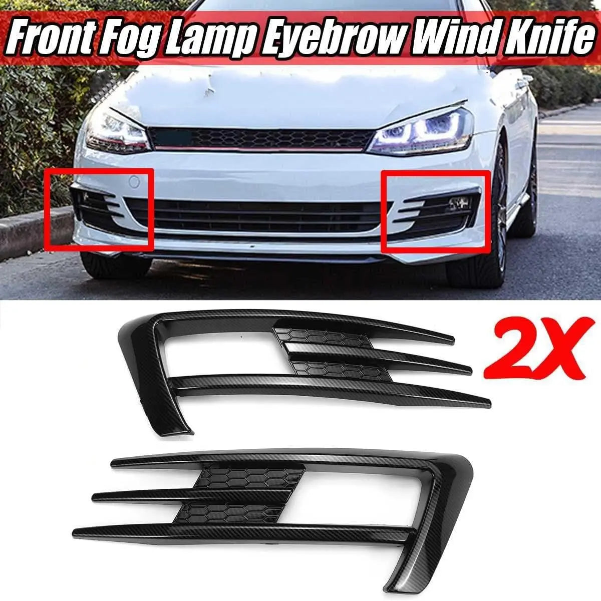 Front Fog Light Grille Set for Volkswagen Golf 7 MK7 GTI 2014–2017