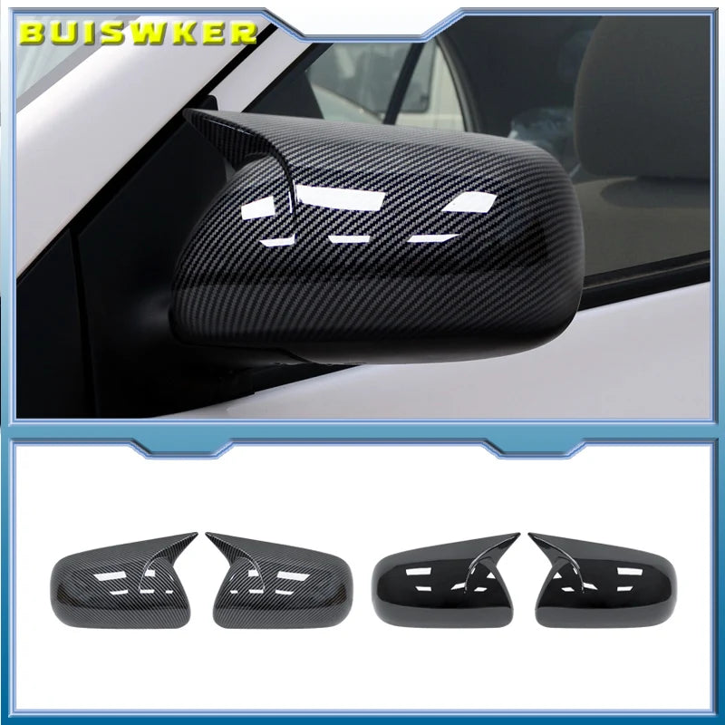 Carbon Fiber Look / Gloss Black Side Mirror Cover Caps for Toyota Corolla 2007–2013
