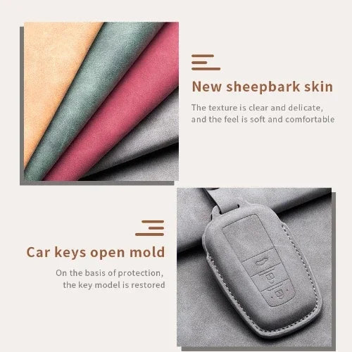 Leather Smart Key Case Cover for Toyota Prius, Camry, Corolla, C-HR, RAV4