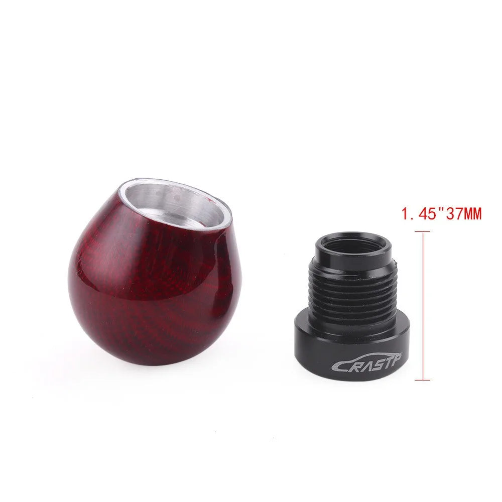 JDM Carbon Fiber Ball Gear Shift Knob Manual Shifter 3 Adapters