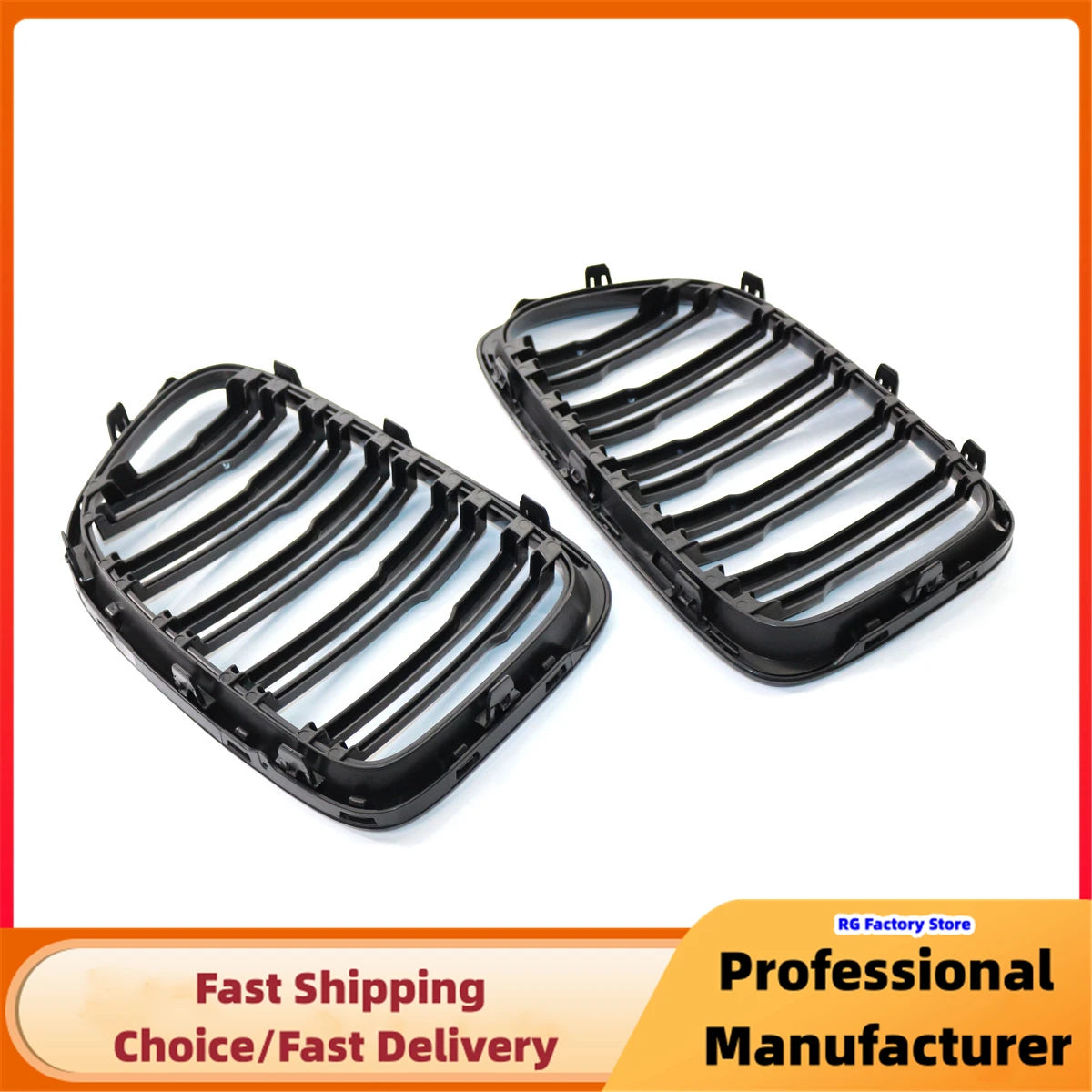 Gloss Black Double Slat Kidney Grille for BMW X1 E84 18i 20i 25i 28i 2009–2015
