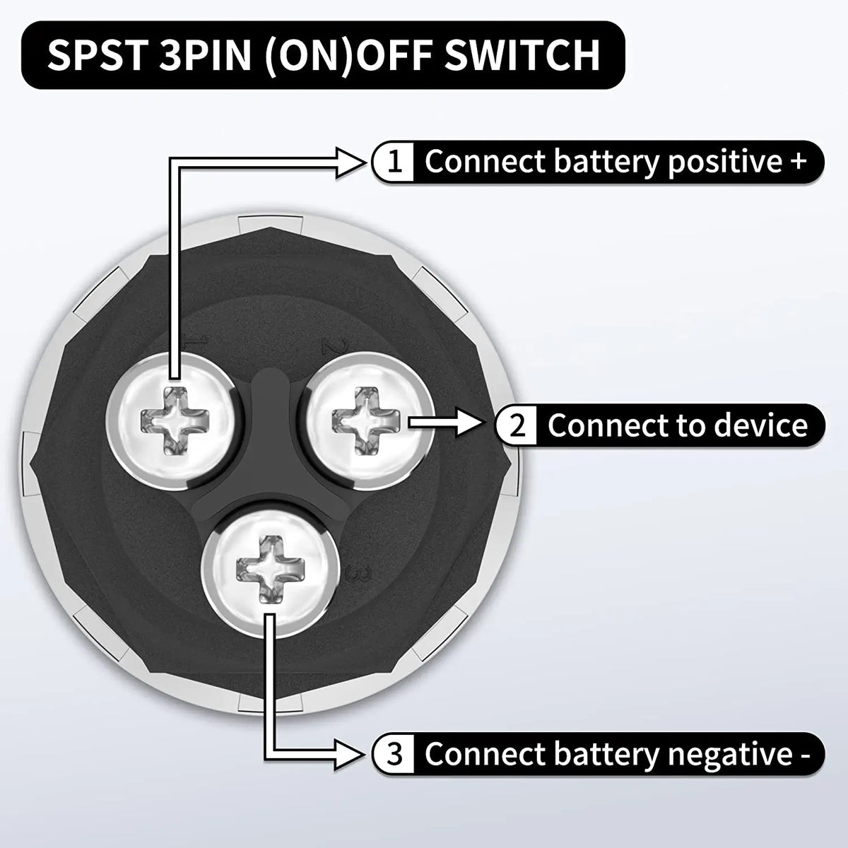 12V 50A 3 Pin Push Button Ignition Starter Switch SPST ON OFF Car RV Marine