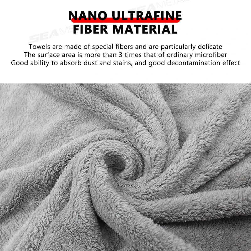 SEAMETAL 120x50cm Microfiber Car Wash Towel Ultra Soft Absorbent Drying