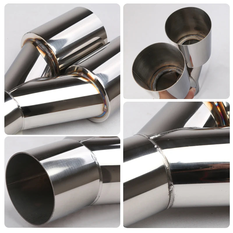 63mm Y Shape Dual Exhaust Tip Stainless Steel Double Outlet Muffler Pipe