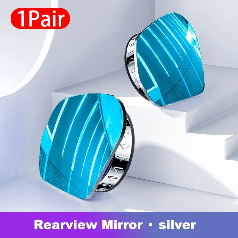 SEAMETAL 2PCS HD 360° Adjustable Blind Spot Mirror Frameless Wide-Angle