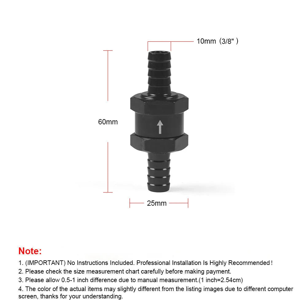 Universal Inline Fuel Check Valve One Way Non Return Diesel Petrol 4mm-14mm OD
