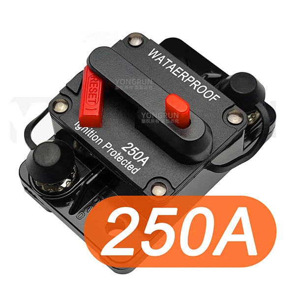 Circuit Breaker 20A–300A Manual Reset for Car Audio System 12V- 48V DC 40A 60A