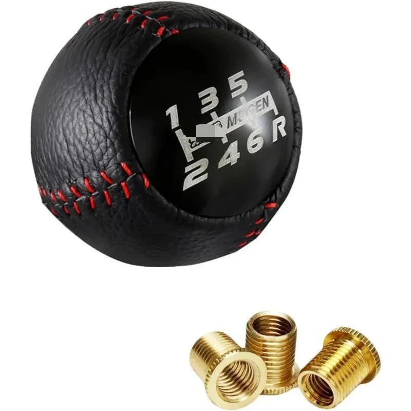 Universal Racing Round Ball 5 6 Speed Gear Shift Knob 3 Adapters Manual Car