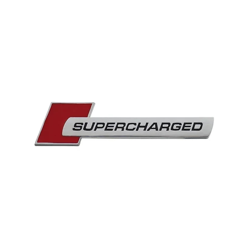 3D Supercharged Metal Car Emblem Badge Sticker for Audi A3 A4 A5 Q3 Q5 Q7