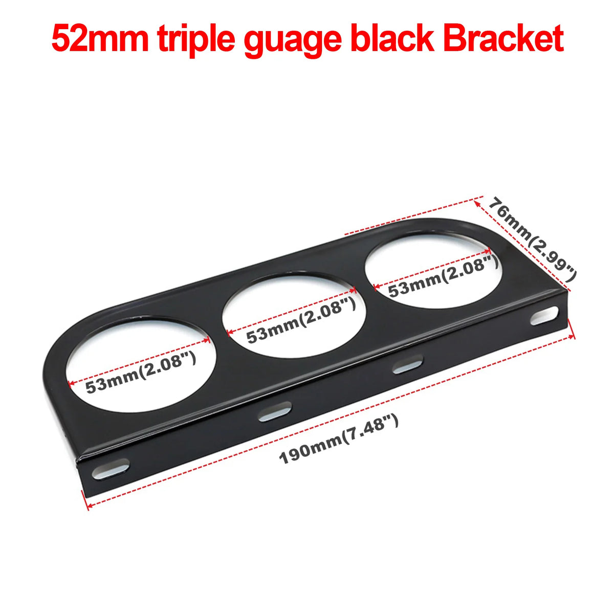 52mm Car Gauge Pod Holder Single Double Triple Mount Left Right Drive Black