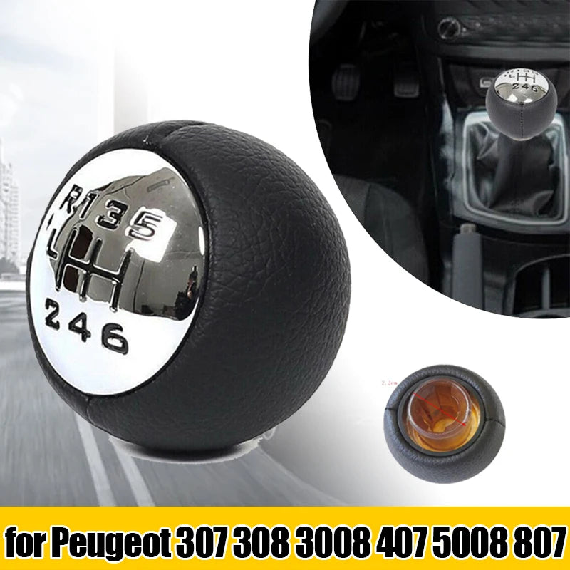 5/6 Speed Gear Shift Knob for Peugeot 307 308 3008 407 5008 807 Citroen C3