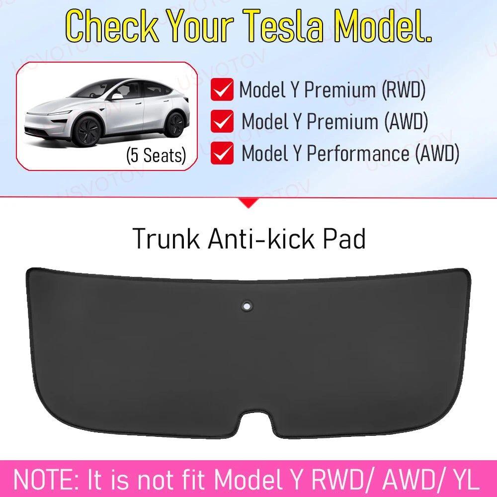 Premium Leather Rear Trunk Tailgate Mat for Tesla Model Y Juniper 2025-2026