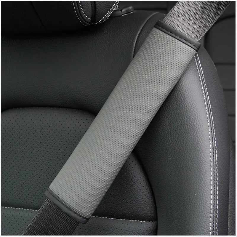 PU Leather Embossed Car Seat Belt Shoulder Pad Cover Safety Belt Protector