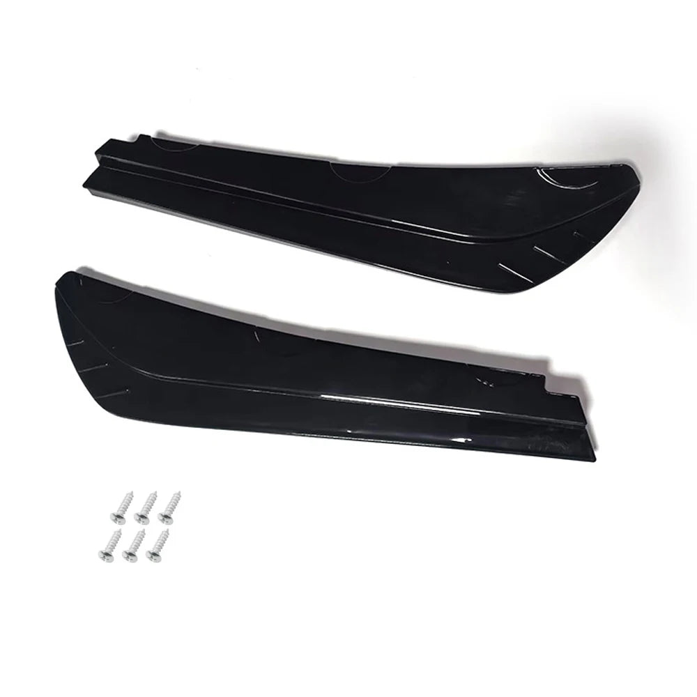 2Pcs Universal Gloss Black Rear Bumper Splitter Canards Side Winglets Protector