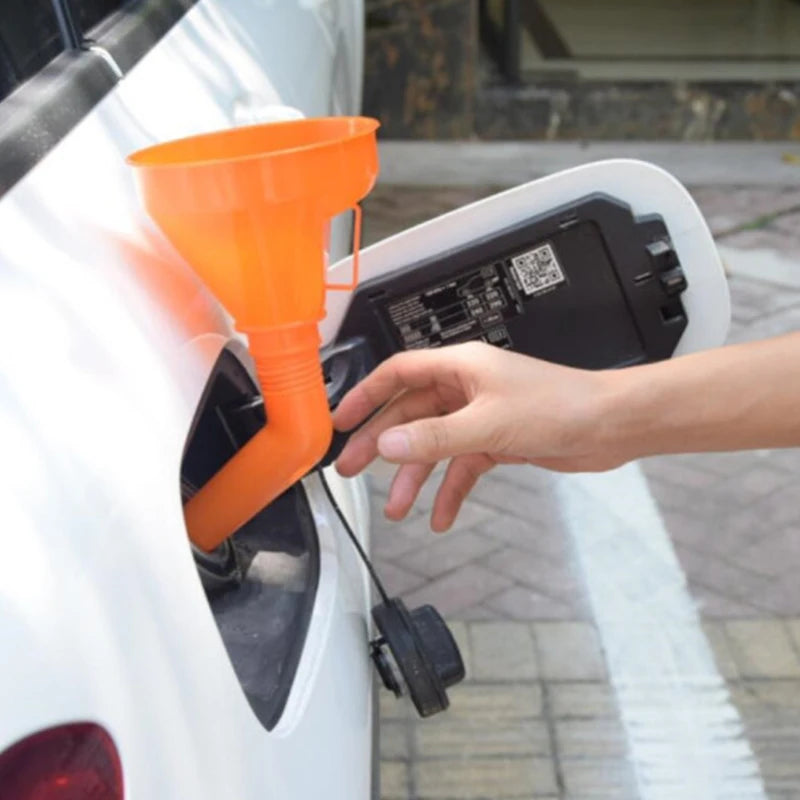 Car Motorcycle Fuel Funnel with Filter Handle for Gas Oil Refilling Tool