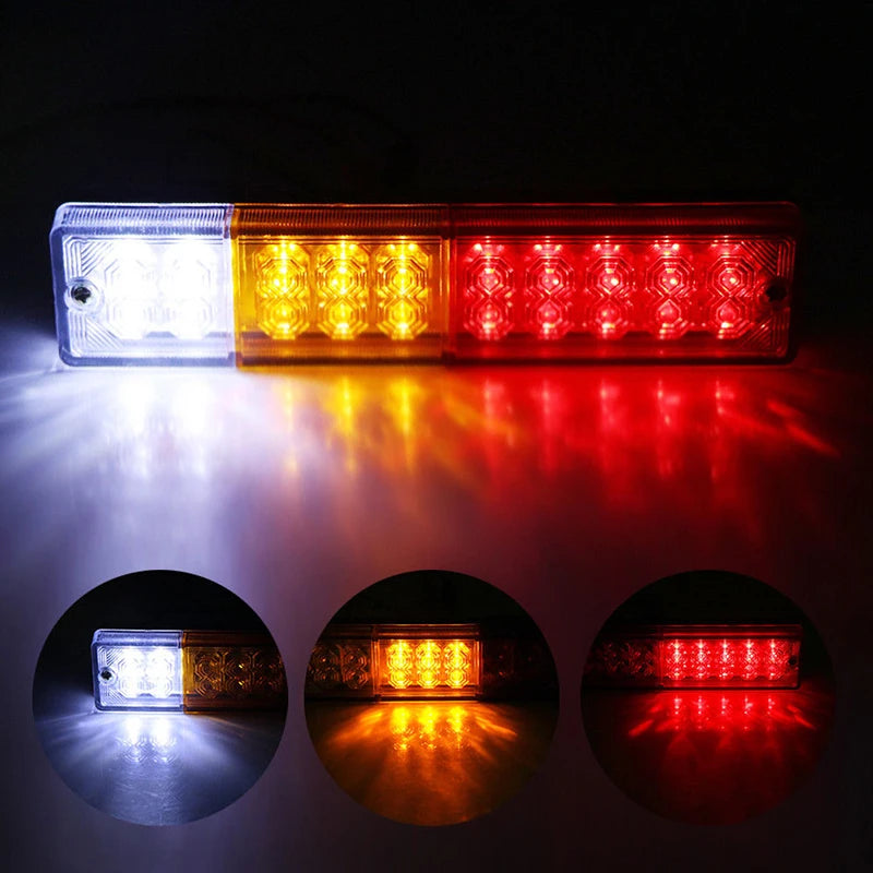 12V 20 LED Waterproof Trailer Tail Light Brake Reverse Running & Turn Signal Lamp
