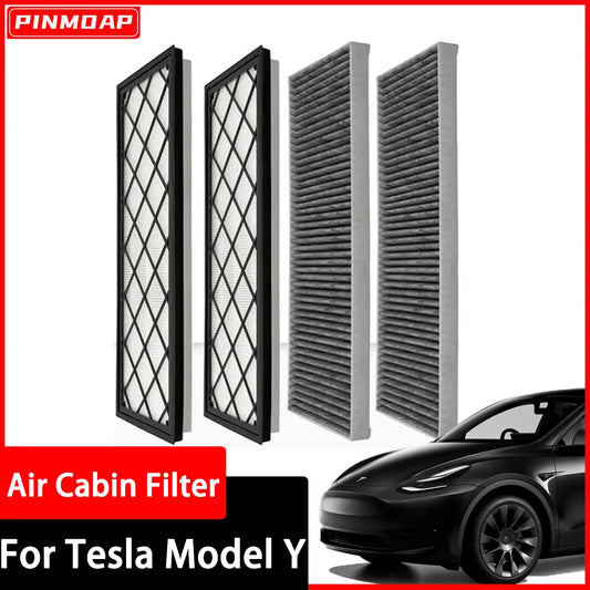 4PCS Activated Carbon Cabin Air Filter Set for Tesla Model Y 2020–2024
