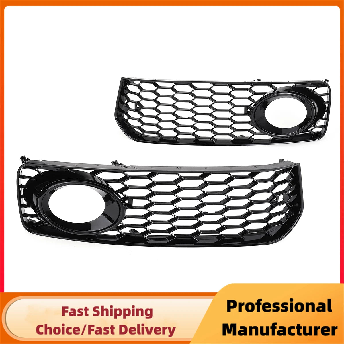 Front Honeycomb Fog Light Racing Grille Cover for Audi A5 S-Line S5 B8 2008–2012