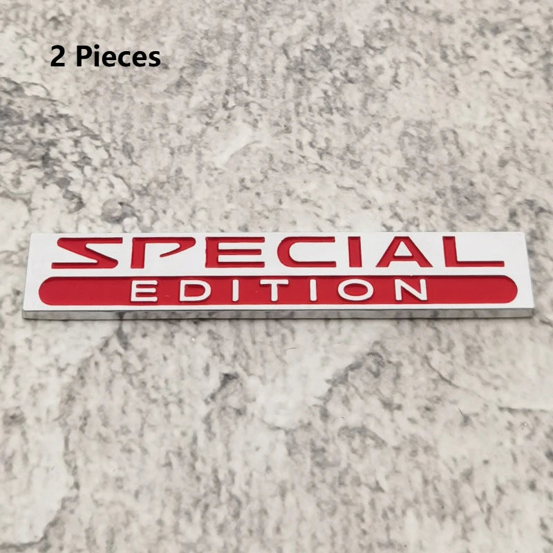 2PCS 3D Zinc Alloy Special Edition Car Fender Badge Emblem Trunk Decal Sticker