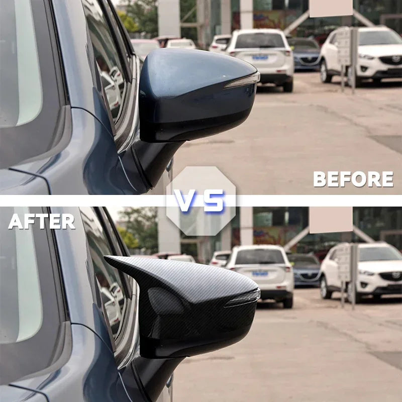 2Pcs Side Mirror Cover Caps Replacement for Mazda CX-3 CX-4 CX-5 2015+