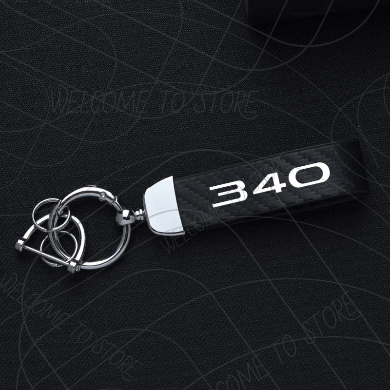 307 317 325 340 Keychain PU Leather Carbon Fiber Zinc Alloy Car Keyring