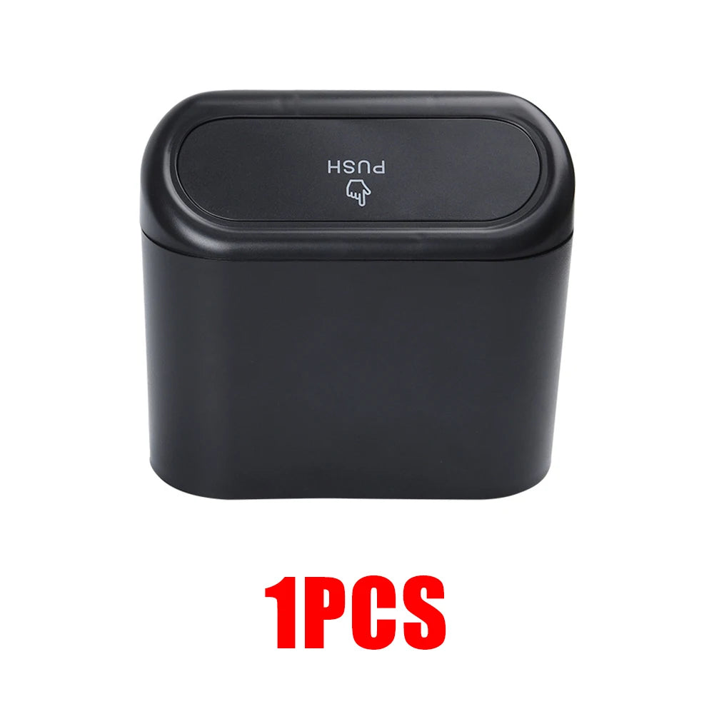 Mini Car Trash Can with Lid Leakproof Small Auto Garbage Bin Organizer