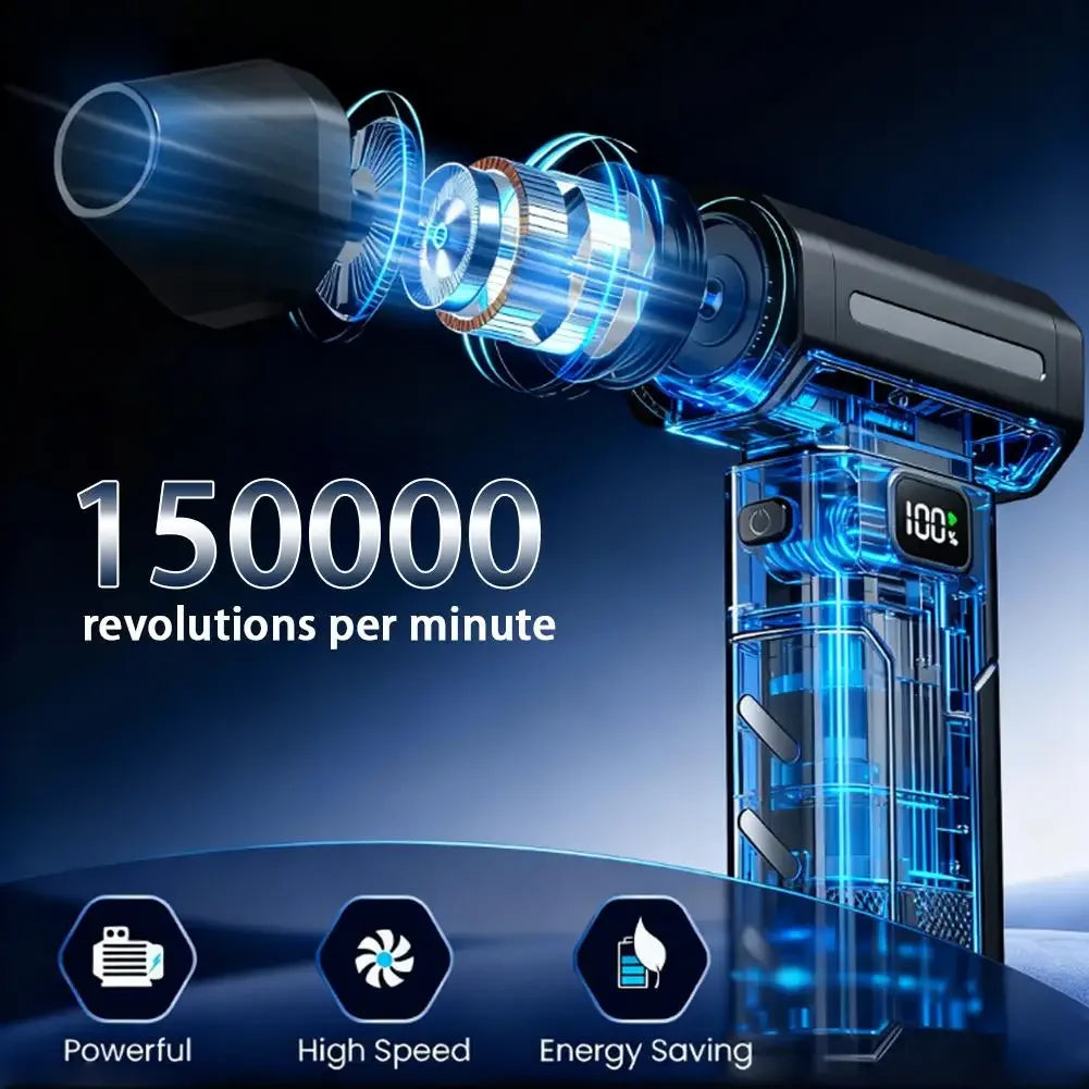 X8 Turbo Jet Fan Brushless Blower 150000RPM Cordless Air Duster Vacuum