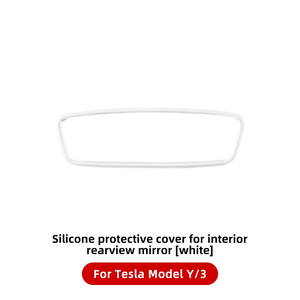 Rearview Mirror Protector Frame Silicone Non Slip Cover For Tesla Model Y