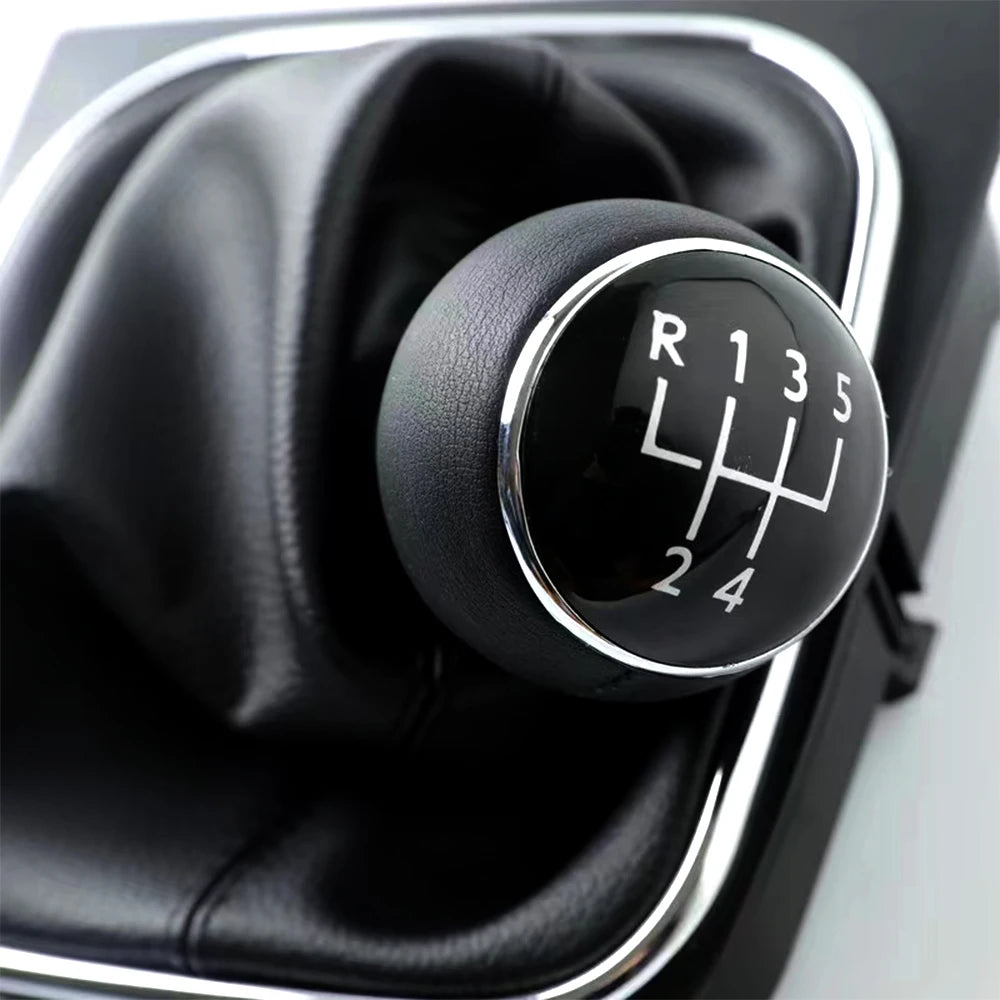 5 & 6 Speed Gear Shift Knob with Leather Boot Collar for Volkswagen Golf 2004-2014