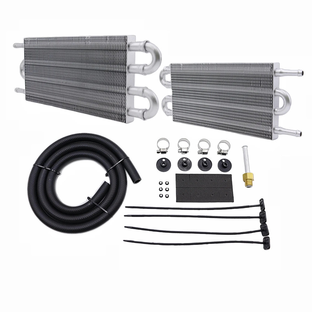 Universal Aluminum Transmission Oil Cooler Kit 4 6 8 Row Auto Manual Radiator