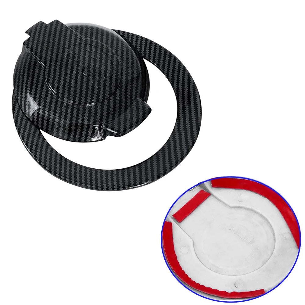 Carbon Fiber Style Fuel Filler Door Cover for Dodge Challenger 2008–2023