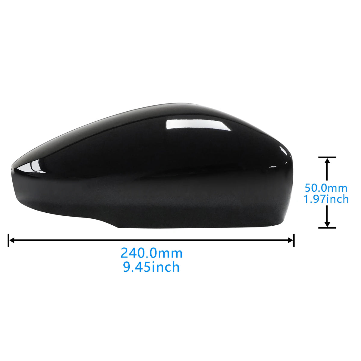 Gloss Black Wing Mirror Cover Caps Pair for VW Polo 6R 2009-2018 UP 2016+