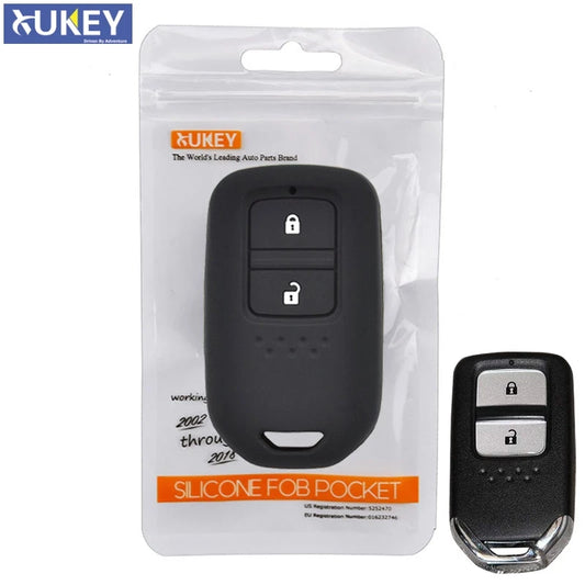 2-Button Silicone Remote Key Fob Cover for Honda HR-V Vezel Fit Jazz City 2015–2018
